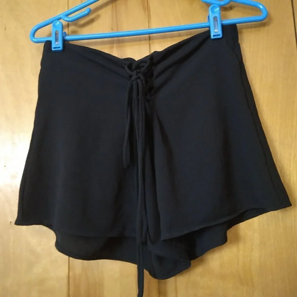 Twinkle Brand Size Large Black Elastic Waist Drawstring Shorts Pull On Comfort